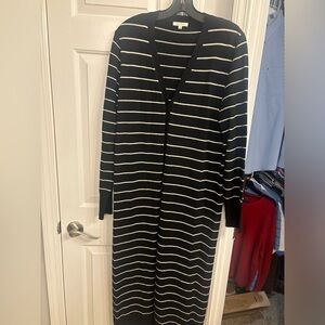 Duster Cardigan Black and White stripe, Z Supply Size Large